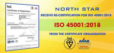 "North Star" continues to receive Re-Certification for ISO 45001:2018